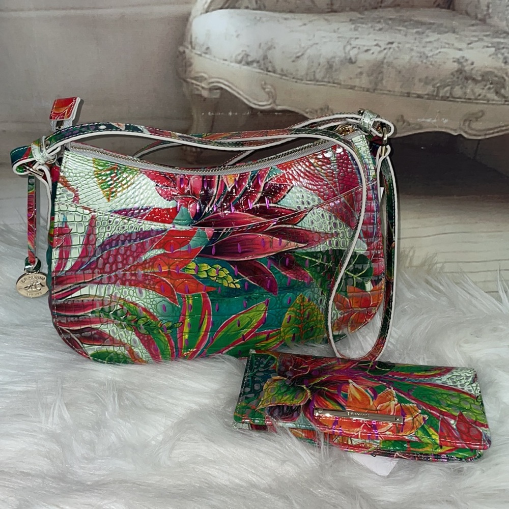 Brahmin Shayna Utopia Print Crossbody Bag & Ady Wallet NWT SELLING AS A SET
